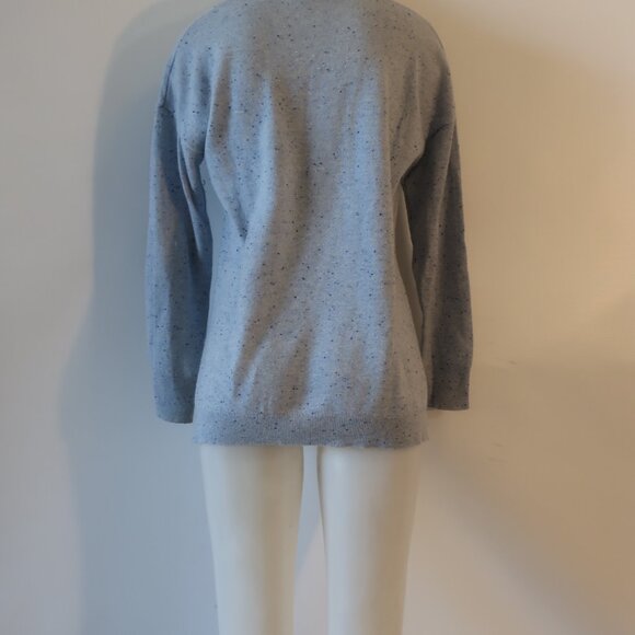Womens Project 100% Cashmere Speckled Blue V-Neck Sweater L - Picture 5 of 6